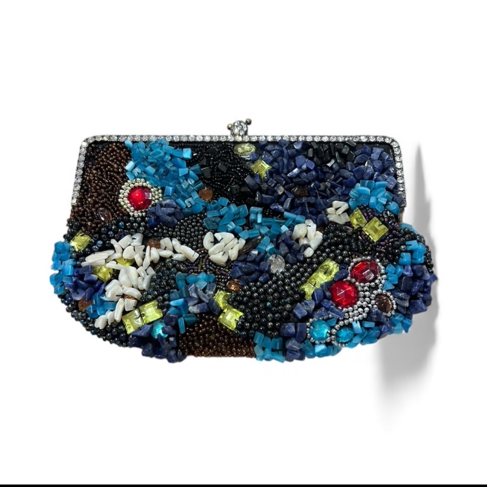Vibrant Multicolor Beaded Clutch